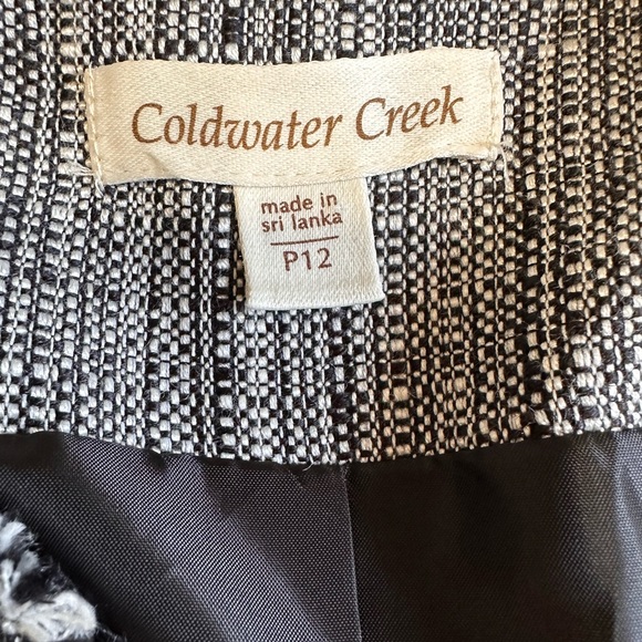 Coldwater Creek Neutral Fringe Trim Jacket Size 12P - Picture 4 of 5